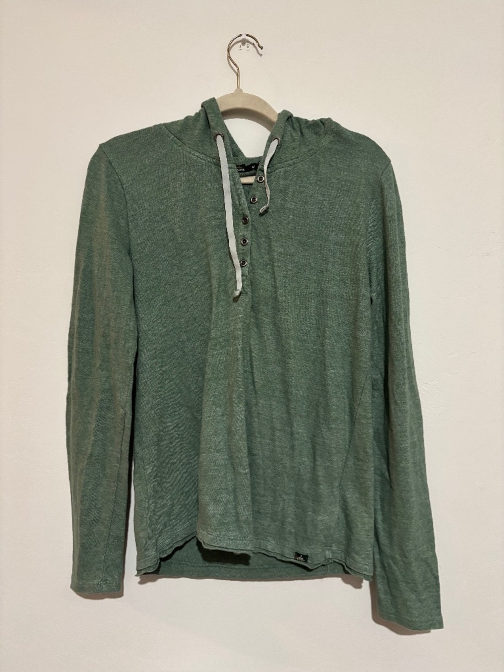 PrAna Green Hoodie Womens Size M Lightweight Outdoor Buttons
